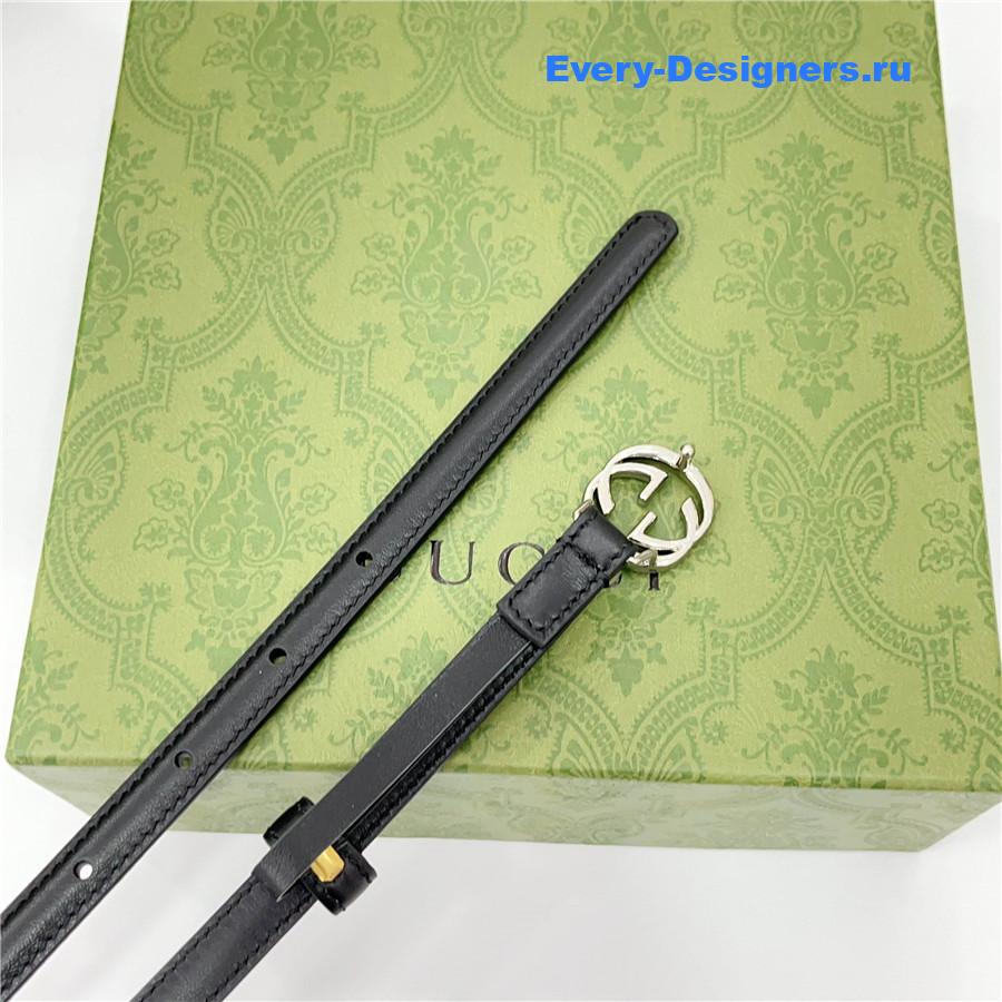 Gvc*1 black gg marmont thin leather belt