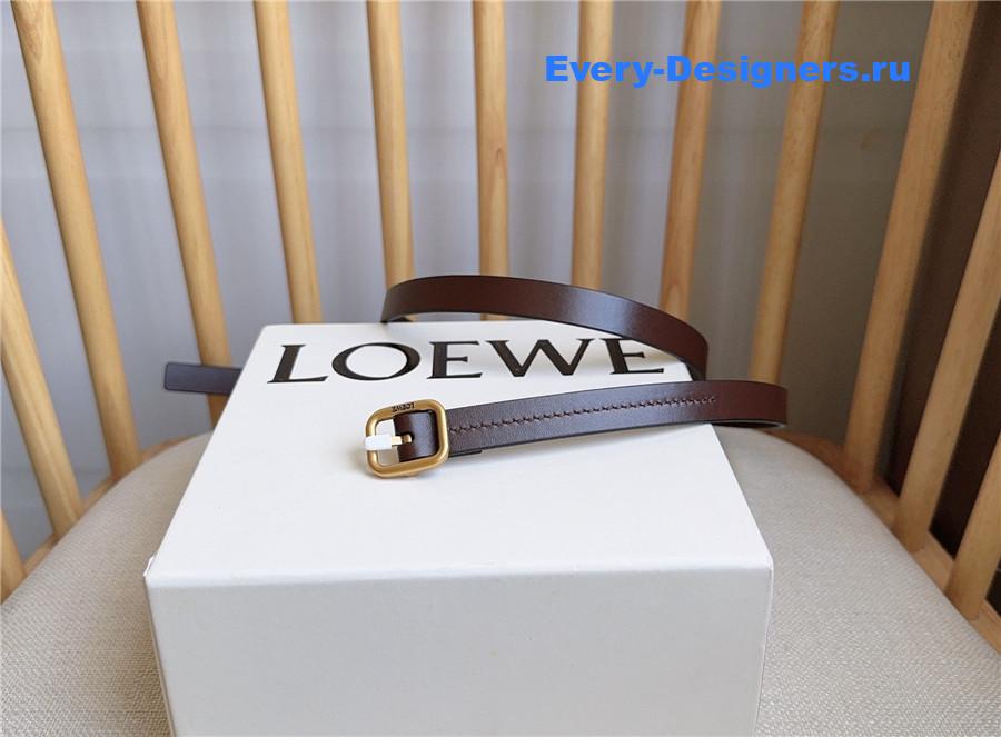 L0ew* brown rounded soft calfskin belt