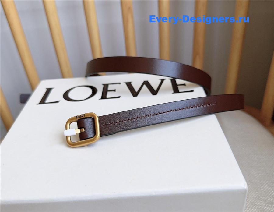 L0ew* brown rounded soft calfskin belt