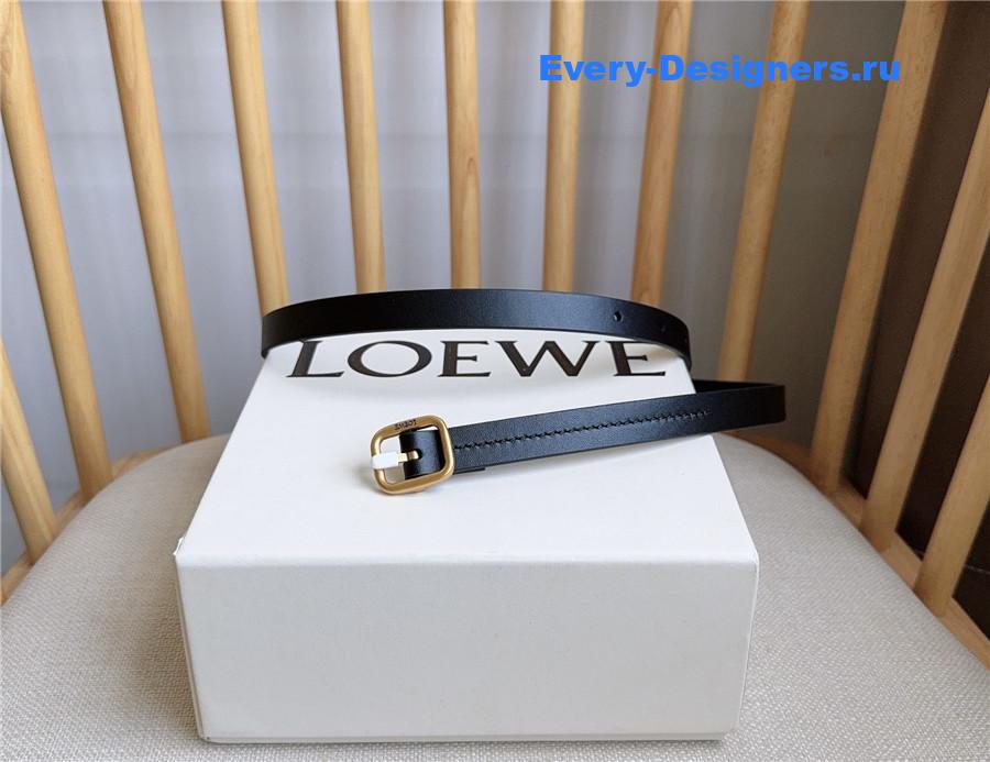 L0ew* black rounded soft calfskin belt