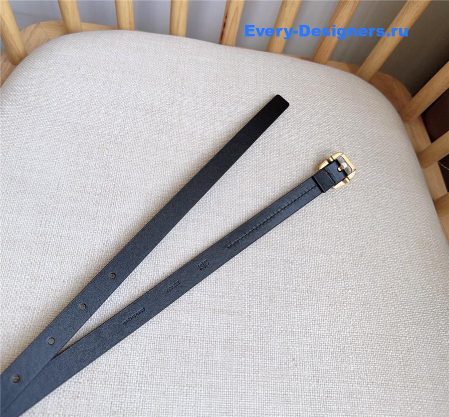 L0ew* black rounded soft calfskin belt