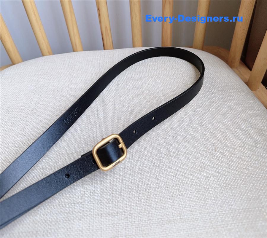 L0ew* black rounded soft calfskin belt