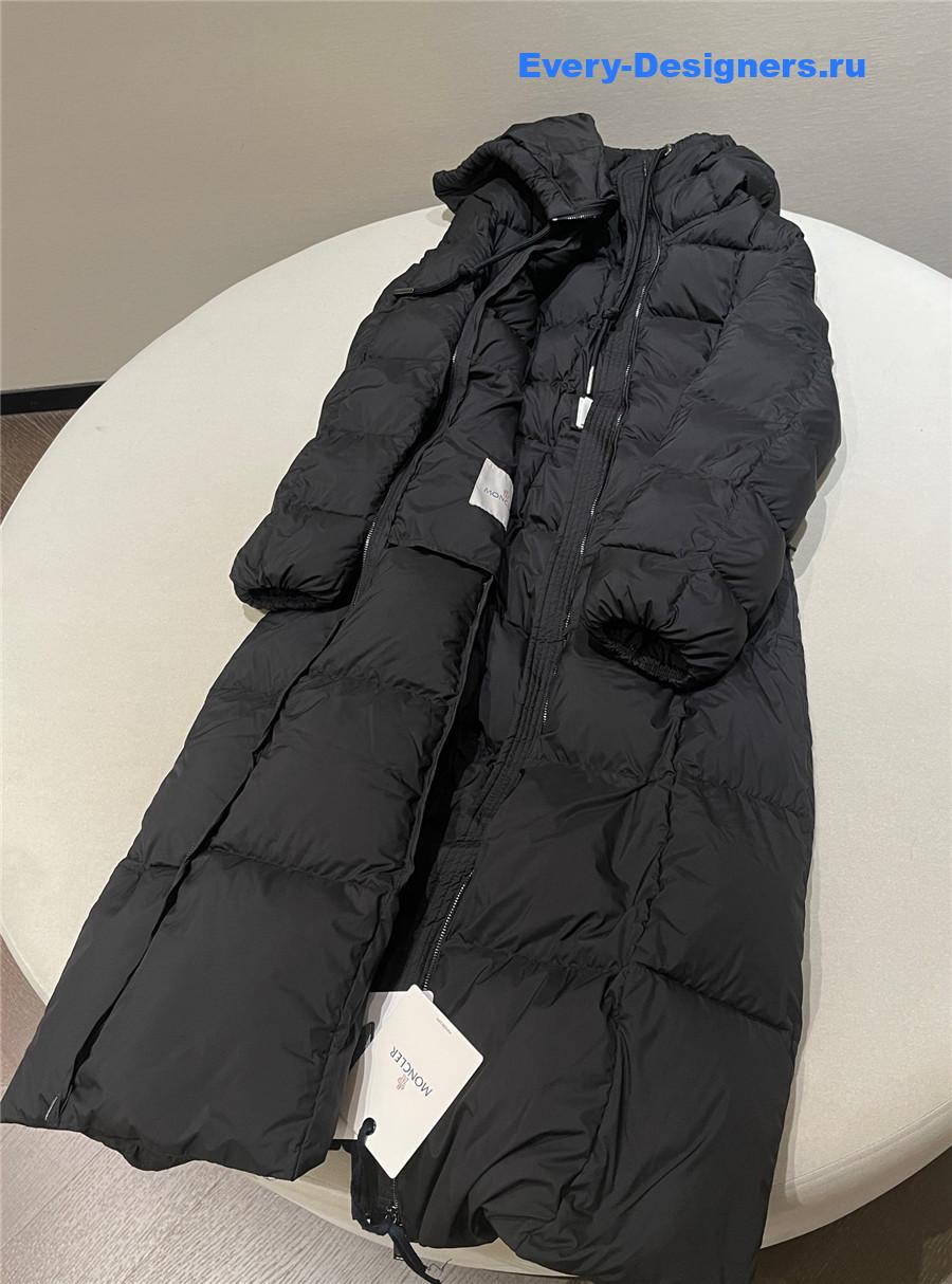 Moncler Black Faucon Long Down Jacket