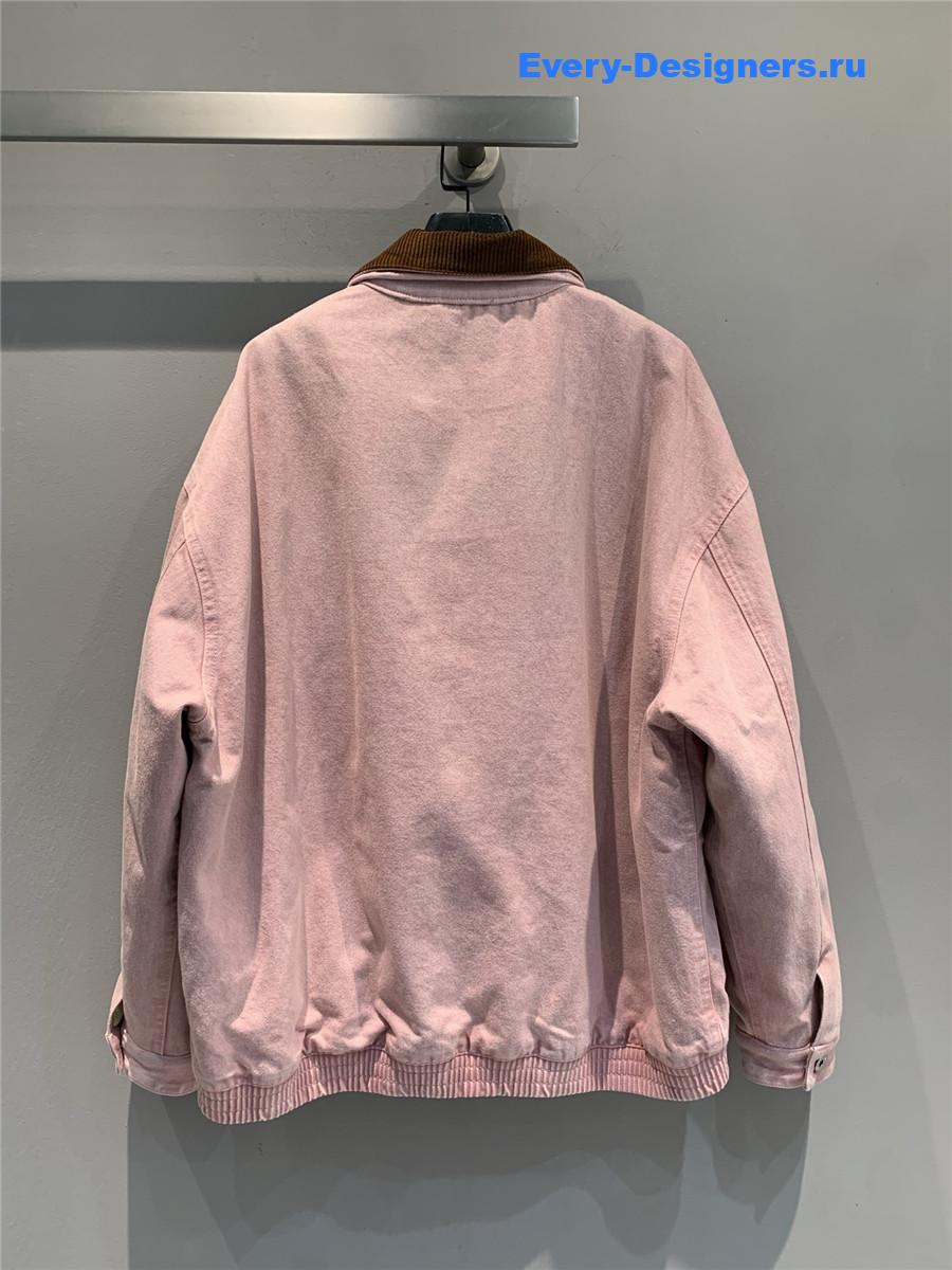 Miu Miu Pink Padded Denim Blouson Jacket