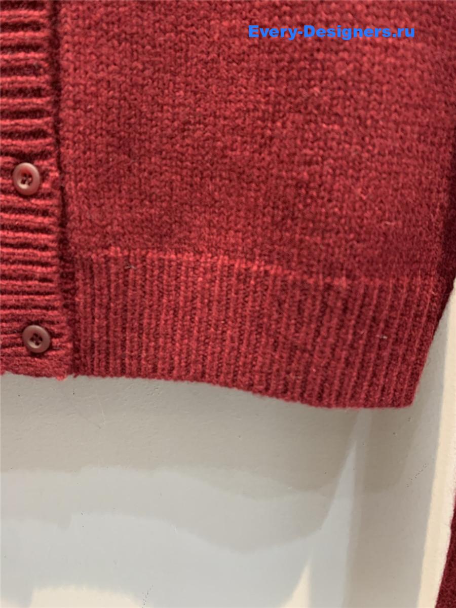Pra*a burgundy cashmere plain cardigan
