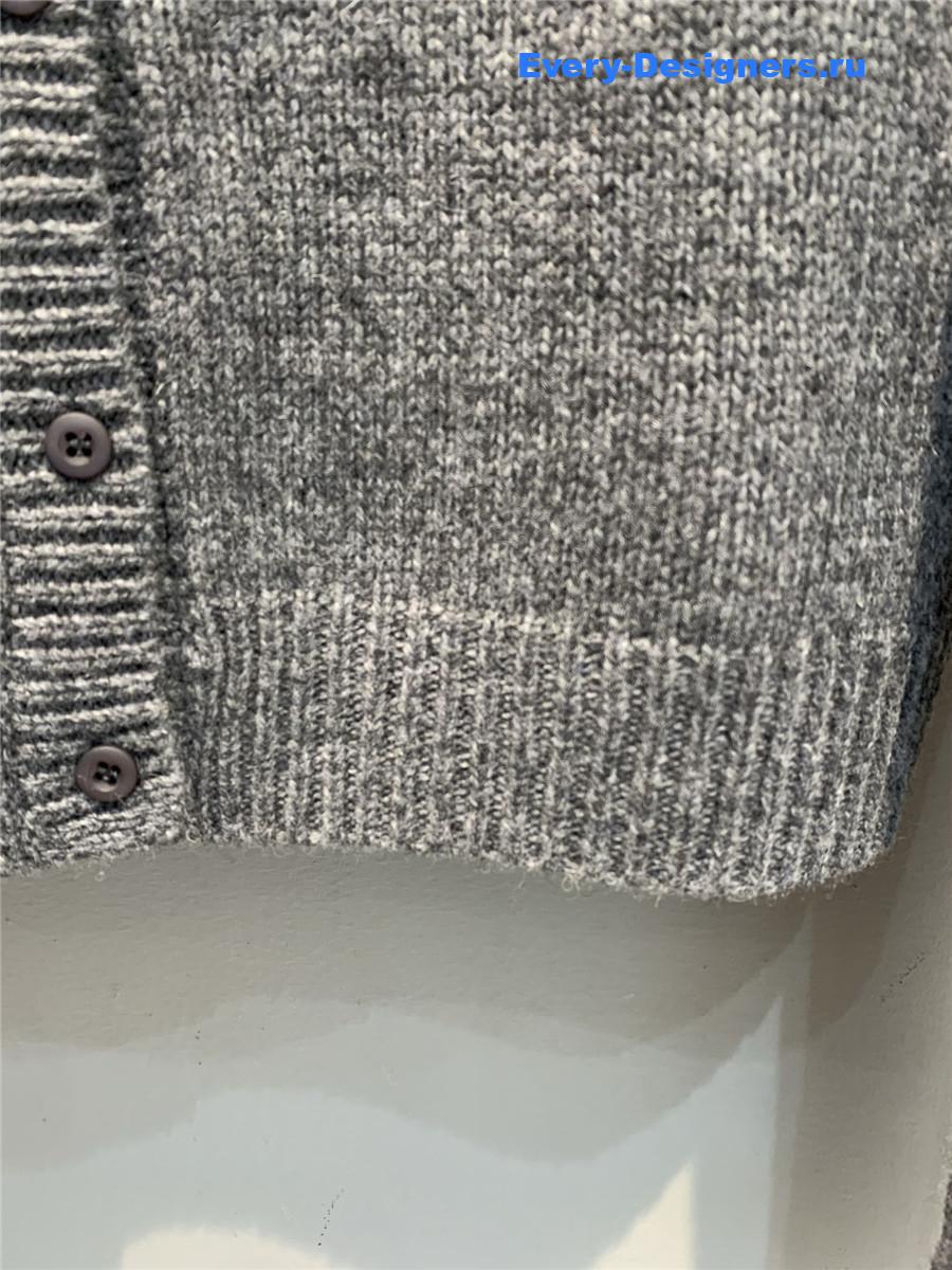 Pra*a grey cashmere plain cardigan