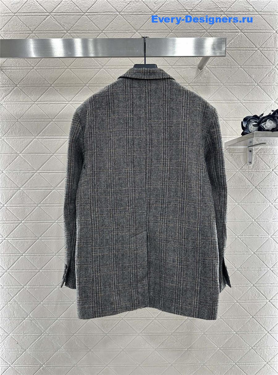 Miu Miu Grey Check Pocket Blazer