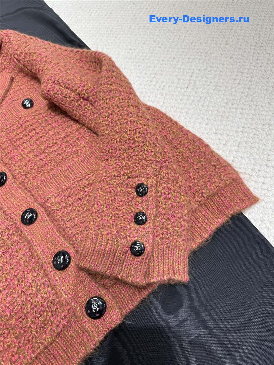 Ch**el pink v-neck cashmere cardigan