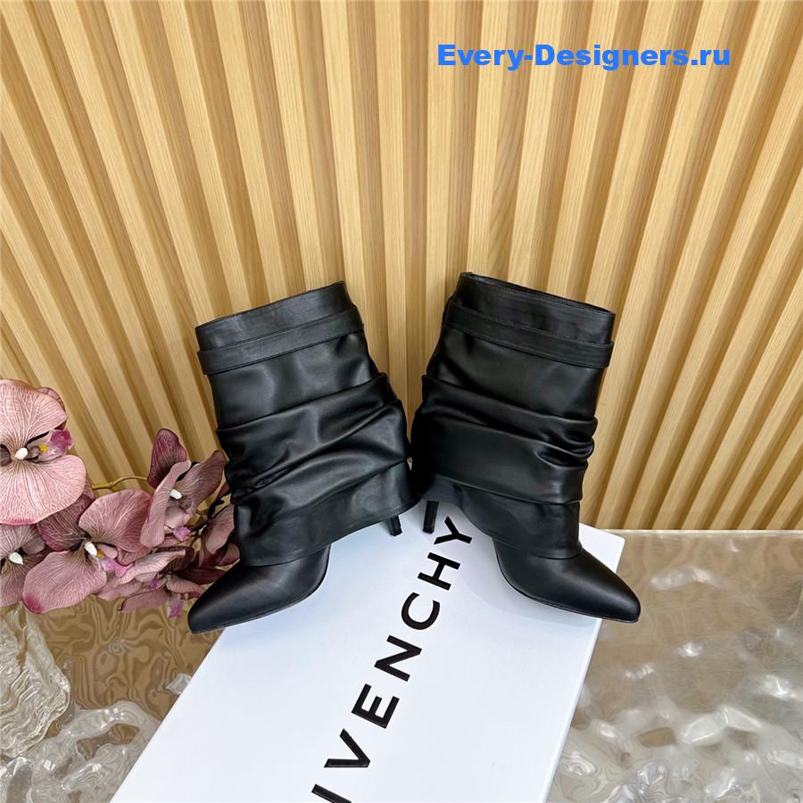 Givenchy Black Shark Lock Stiletto Ankle Boots