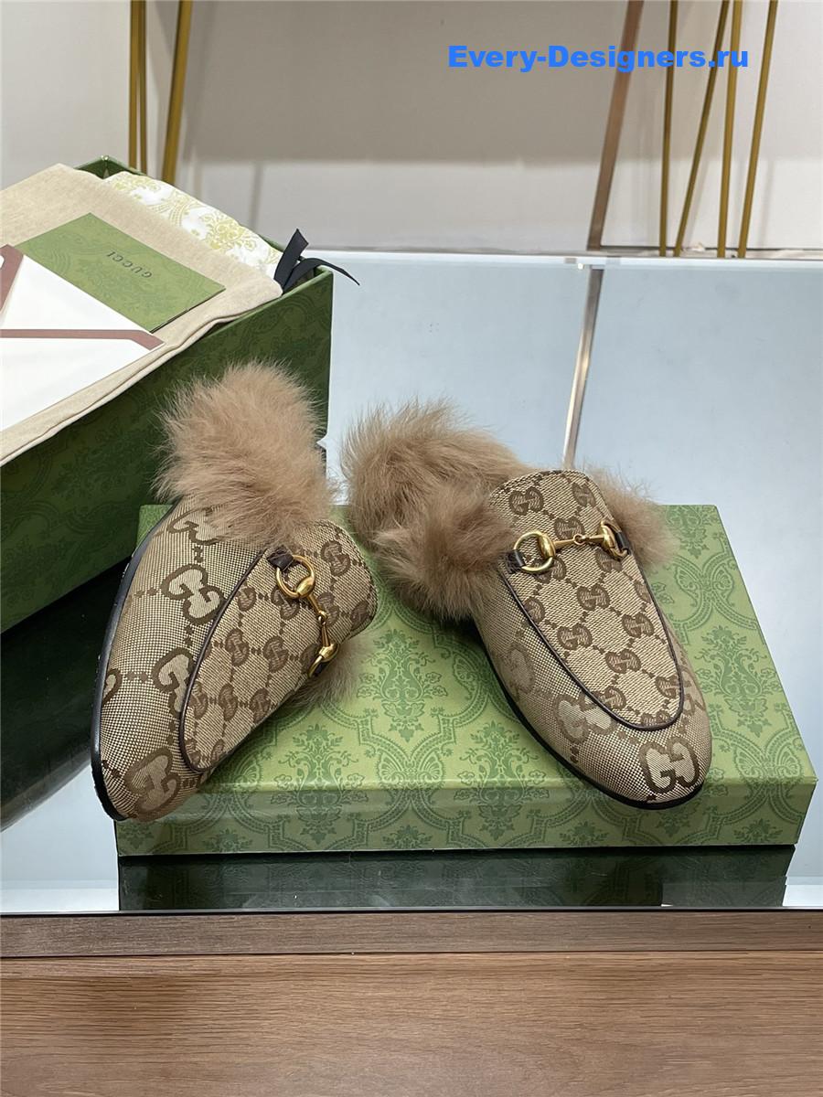 Gvc*1 gg brown canvas canvas mules