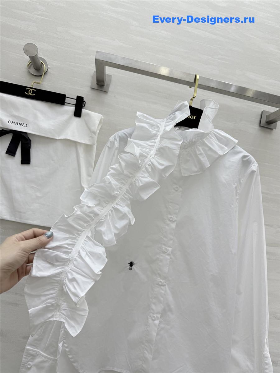 D10r white removable ruched collar blouse