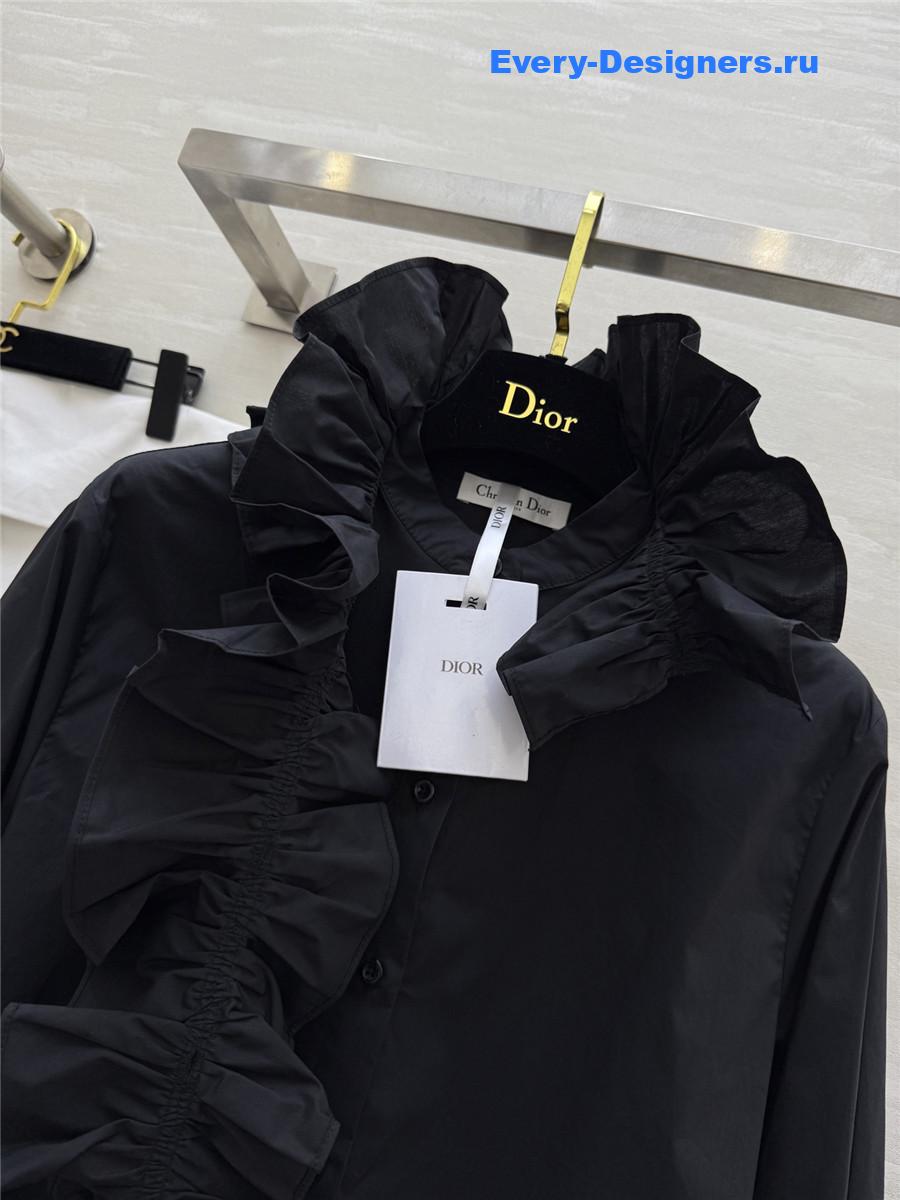 D10r black removable ruched collar blouse