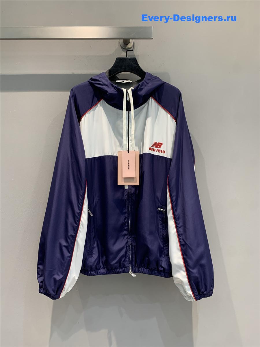 Miu Miu Technical Poplin Hoodie Jacket