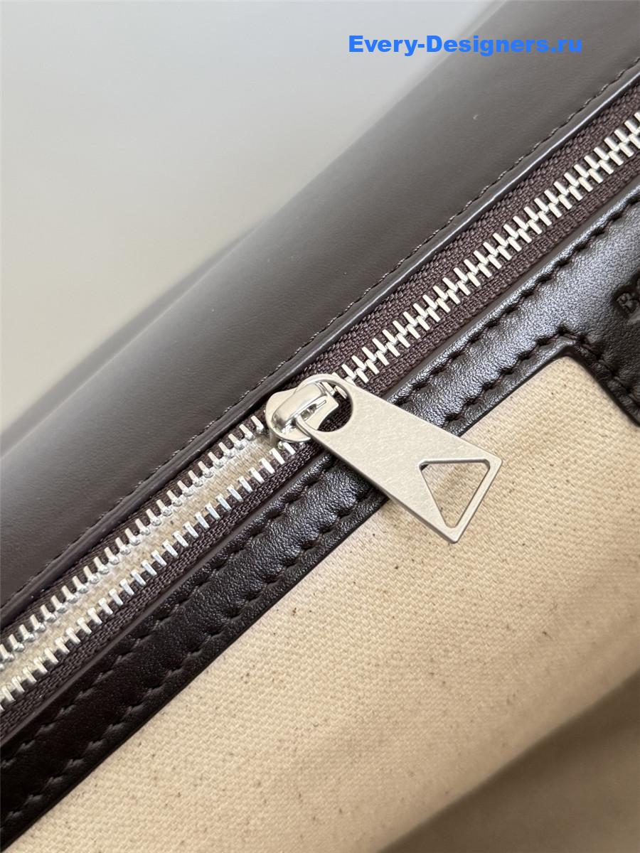 b0tt*ga Ven*ta intrecciato dark brown leather flap briefcase