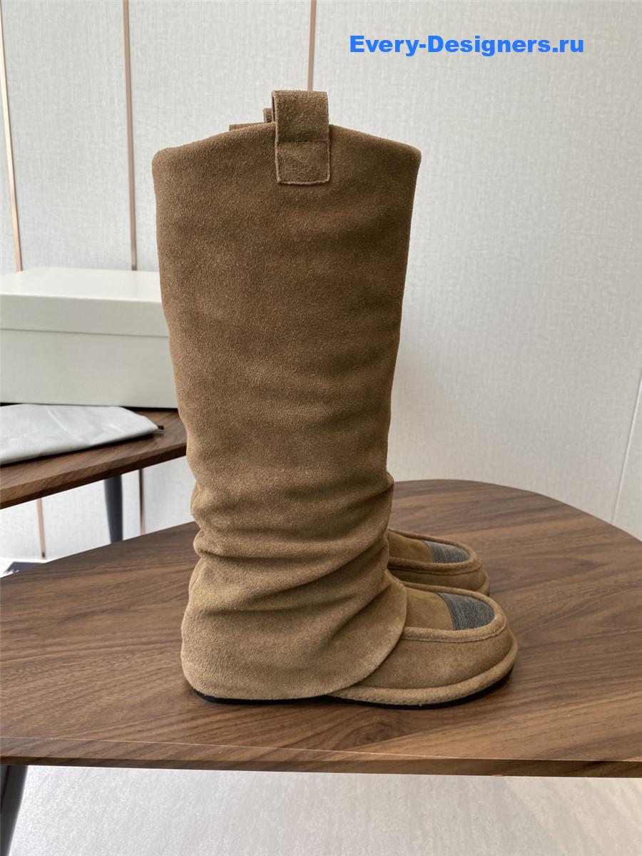 BC Brown Striped Suede Long Boots