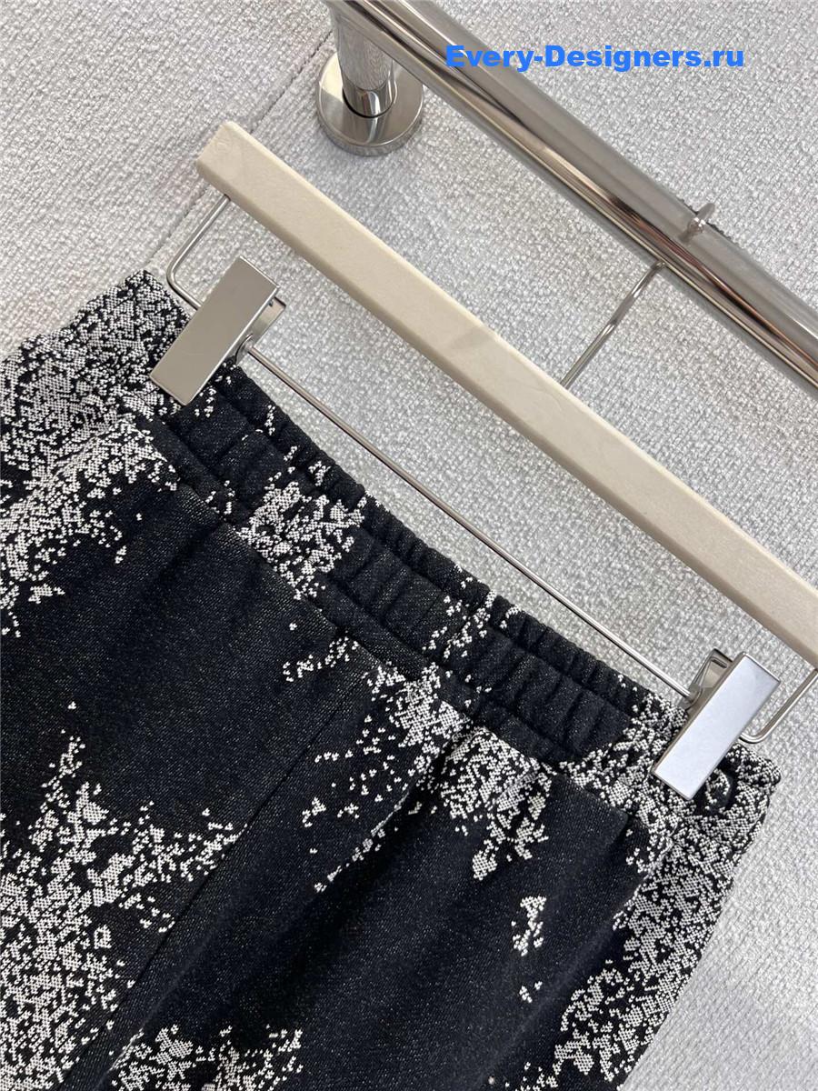 Ch**el black white fireworks print pants
