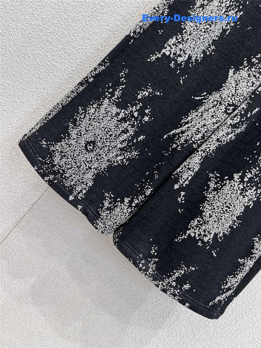 Ch**el black white fireworks print pants