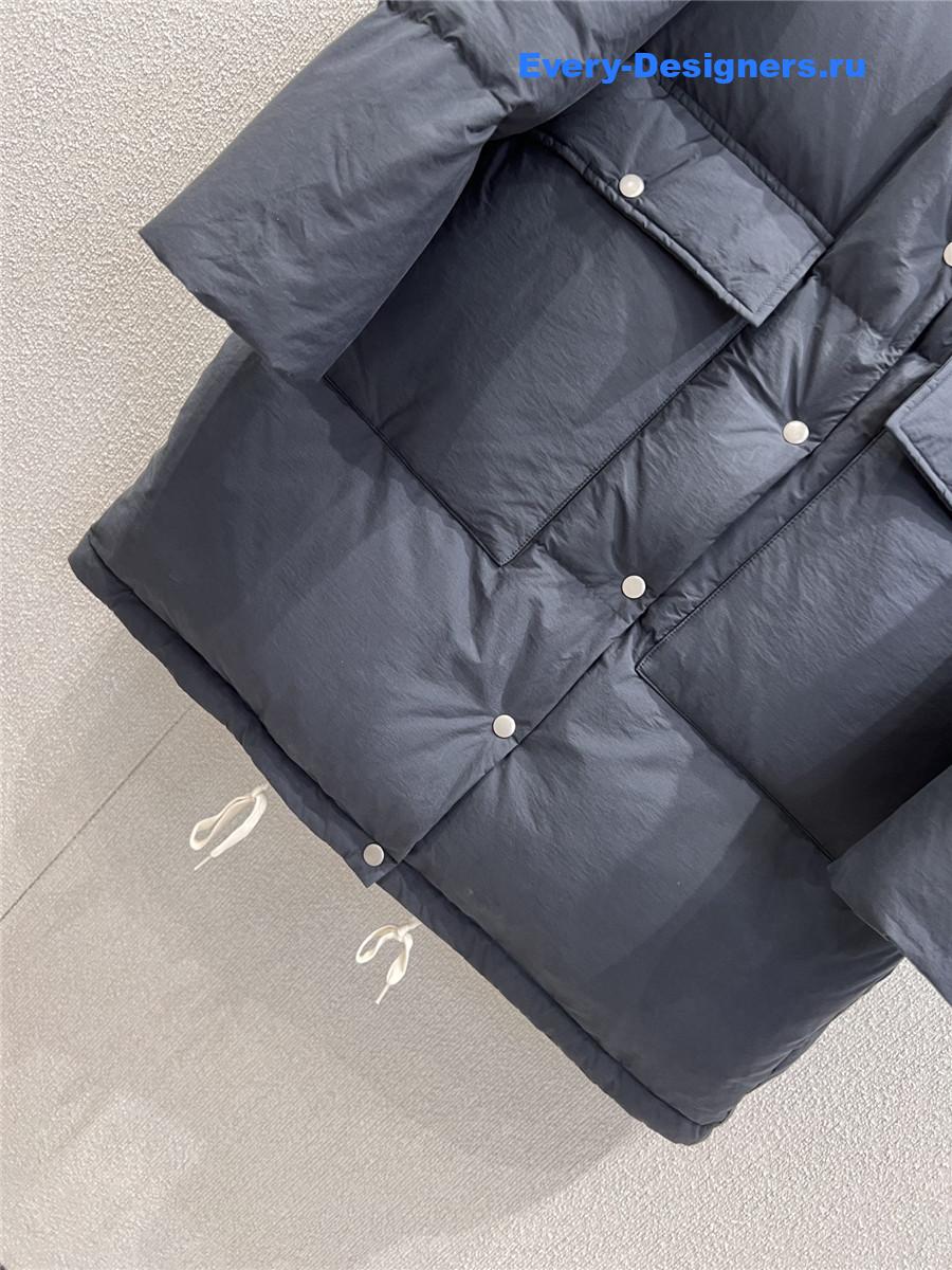 Pra*a navy soft canvas down parka