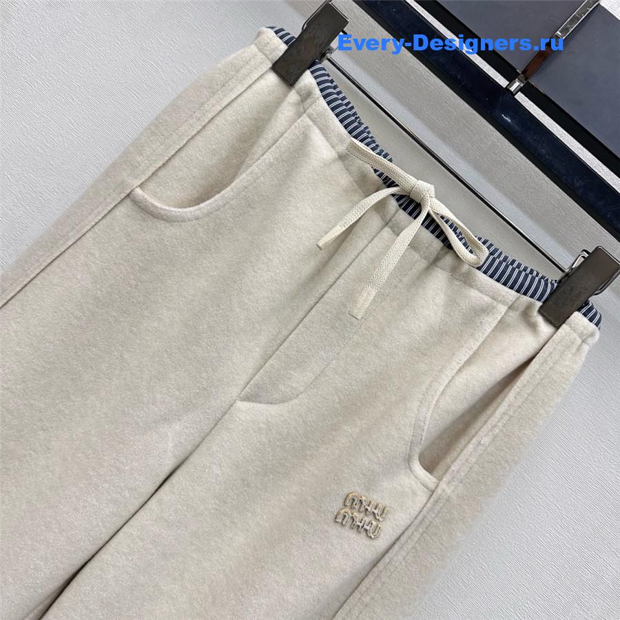 Miu Miu Drawstring Straight-leg Trousers