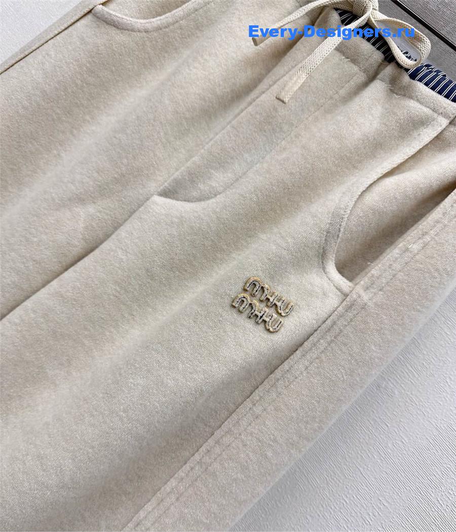 Miu Miu Drawstring Straight-leg Trousers