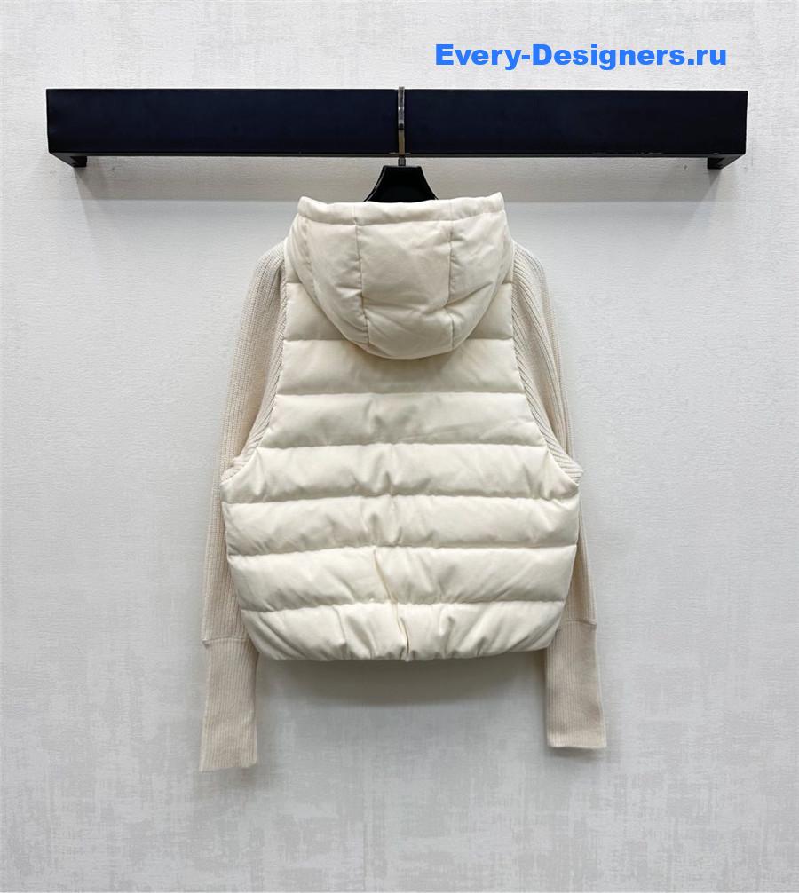 BC Quilted-Shell Ribbed-Sleeve Down Jacket