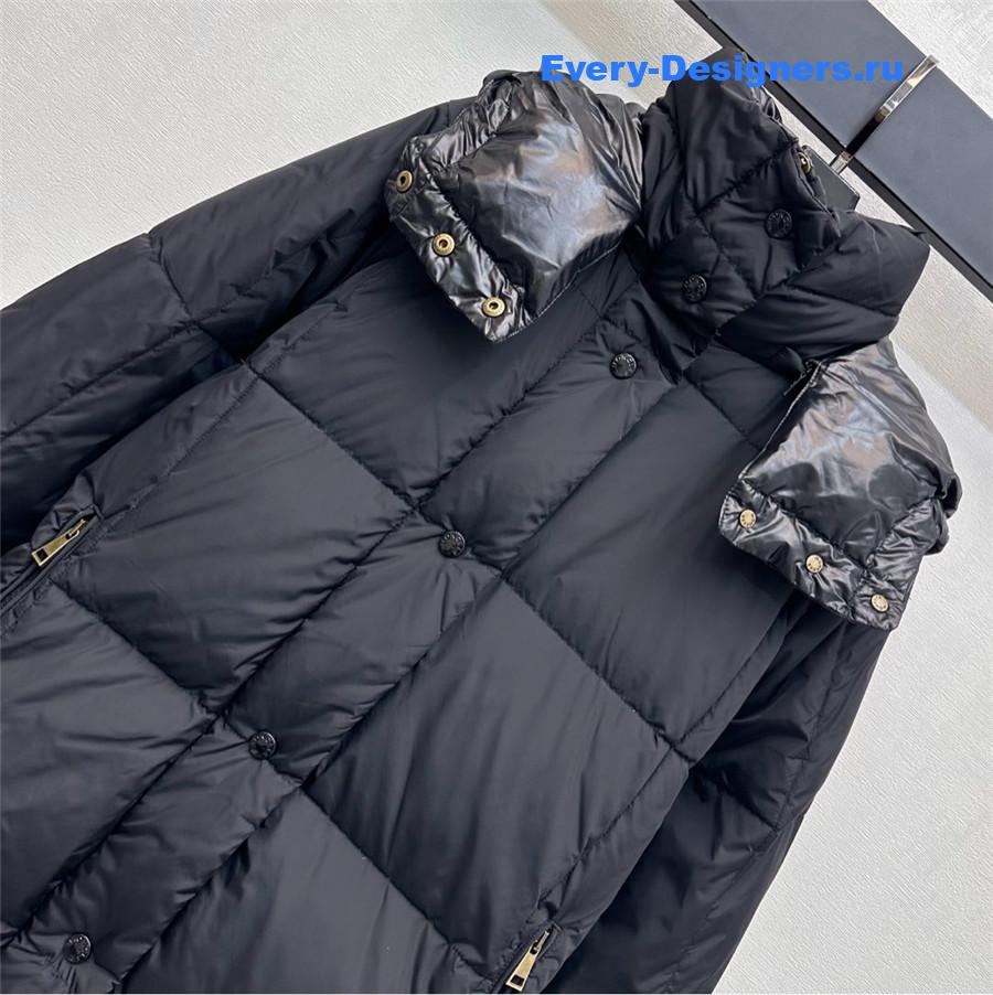 Moncler Black Water-Repellent Down Litte Long Coat