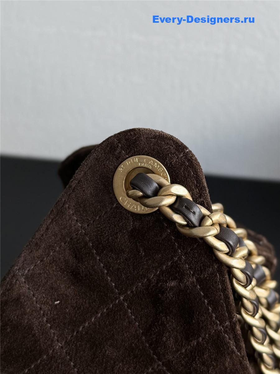 Ch**el dark suede small hobo bag