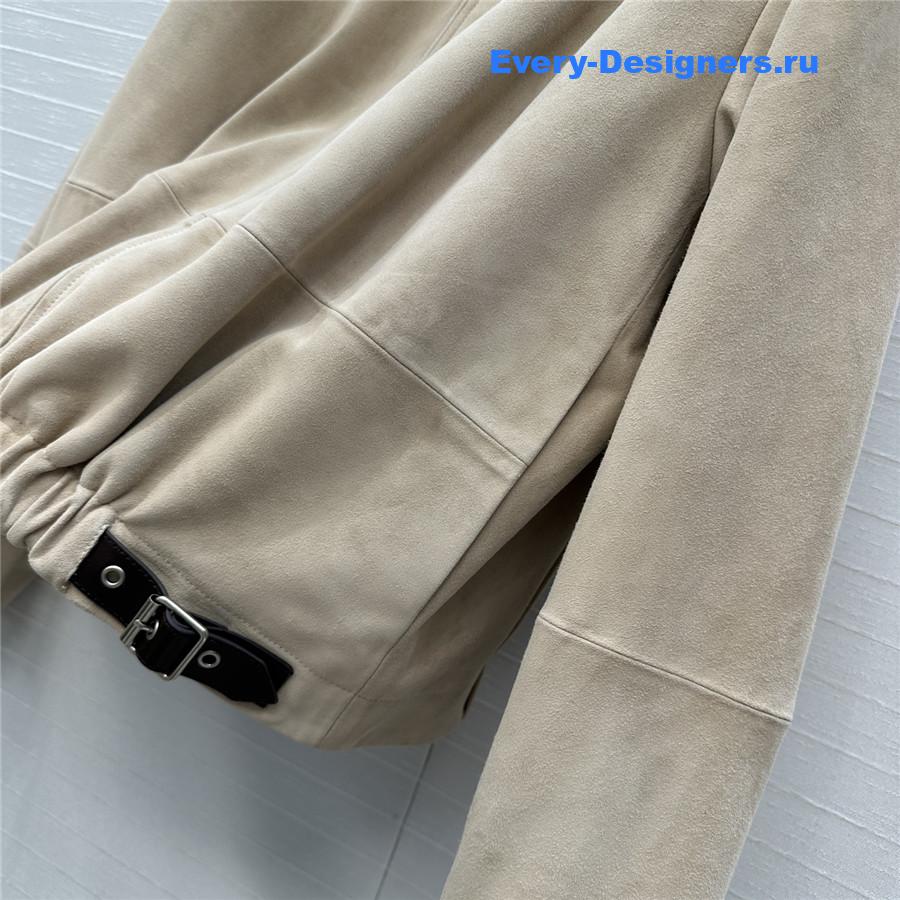 L0ew* beige suede buckled shirt jacket