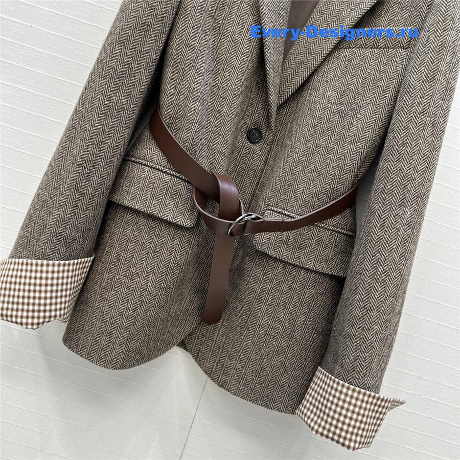 BC Herringbone Belted Blazer