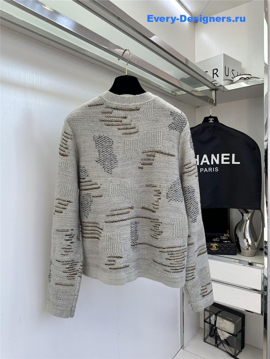 Ch**el dark gray wool cashmere cardigan