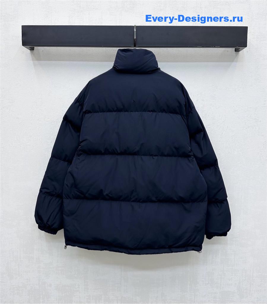 Miu Miu Blue Reversible Technical Pongé Down Jacket
