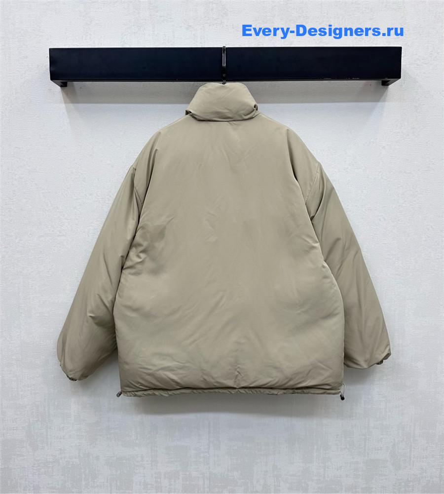Miu Miu Blue Reversible Technical Pongé Down Jacket