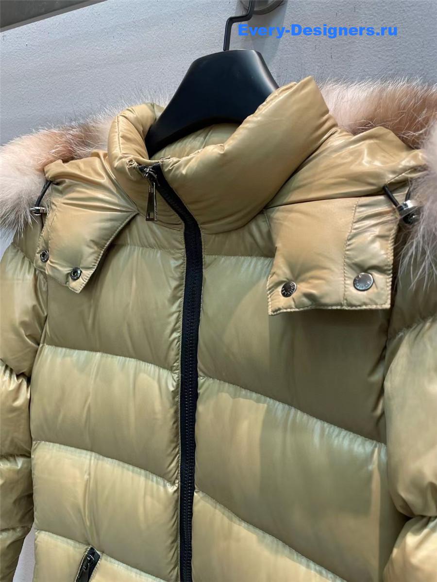 Moncler Beige Hudson Long Puffer Coat
