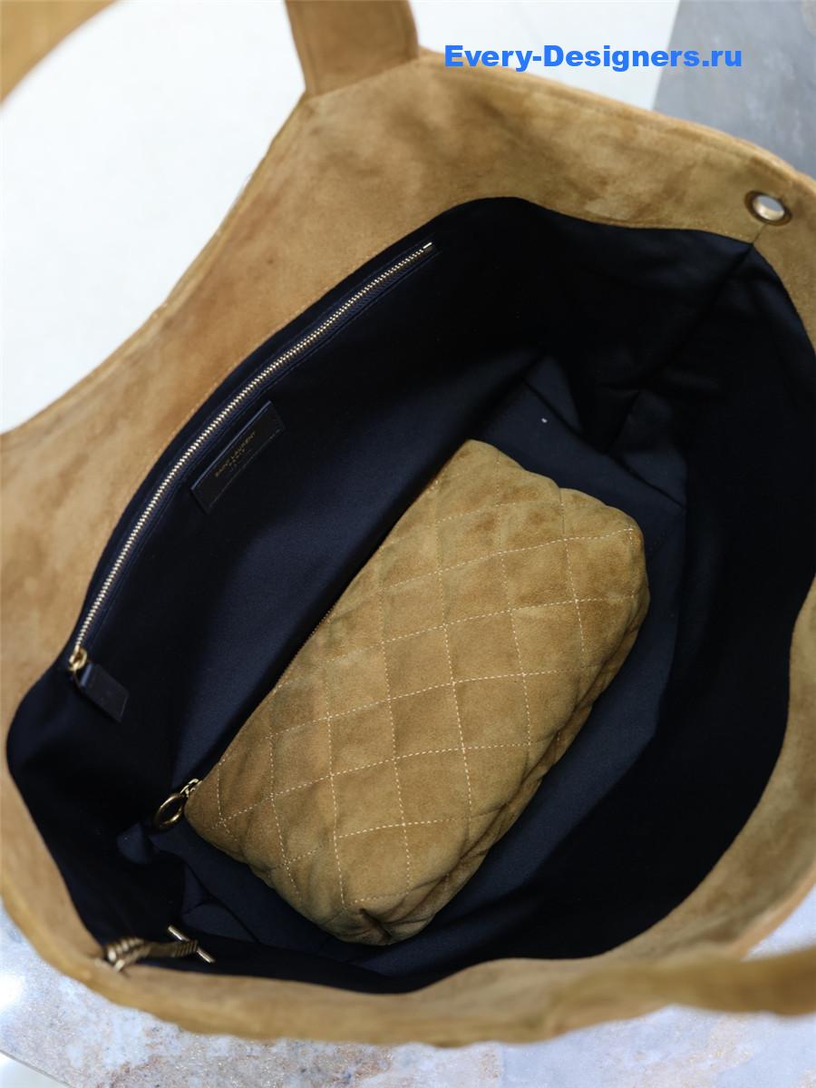 Sa1nt Lau*nt quilted suede icare small shopping tote