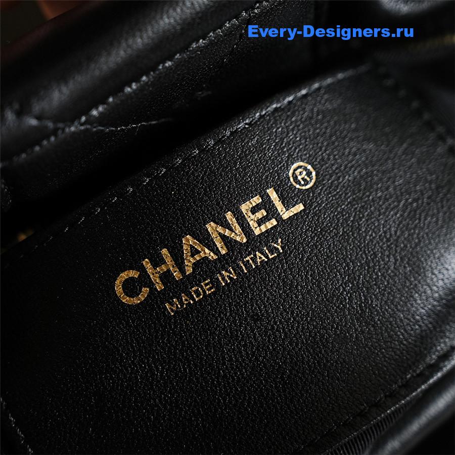 Ch**el black lambskin small bow bag