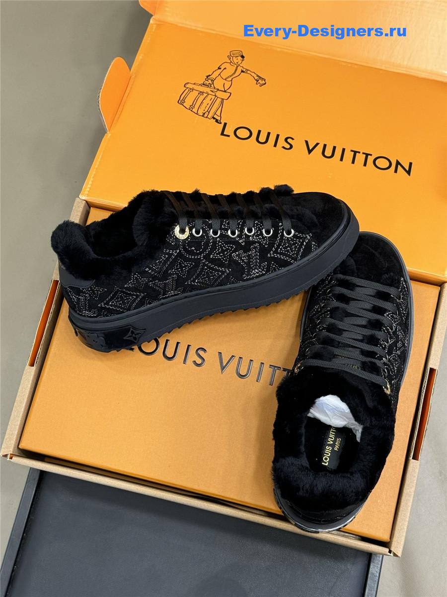l0vis Vvtt0n black time out shearling sneakers