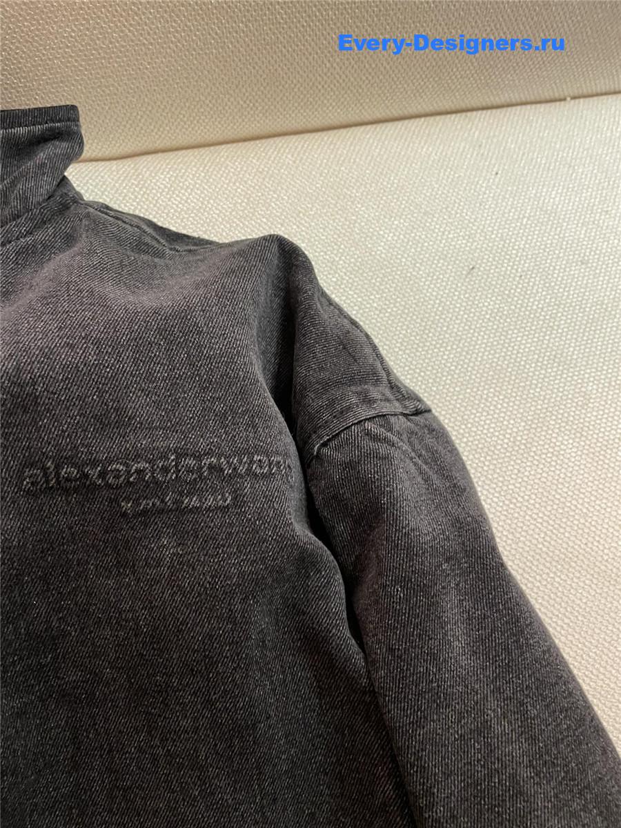 A1exa*der wang dark gray cropped denim jacket