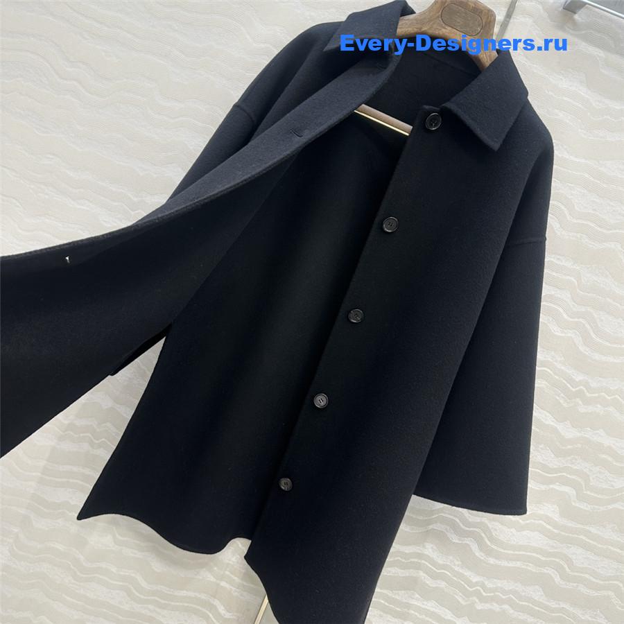 L0r0 P1ana black cashmere long coat