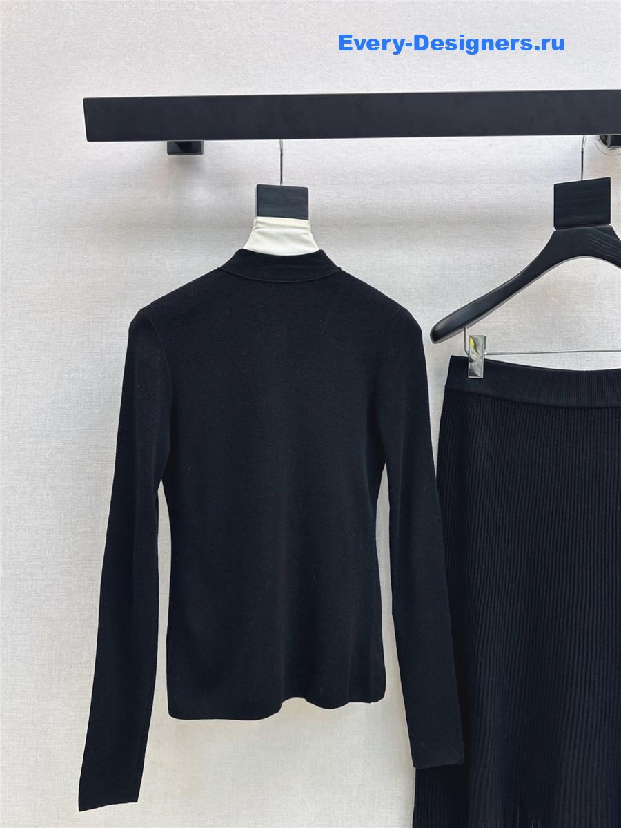 Miu Miu Black Knitted Skirt Set