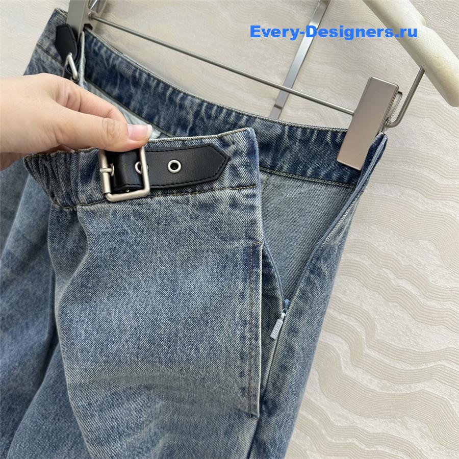L0ew* draped blue straight jeans