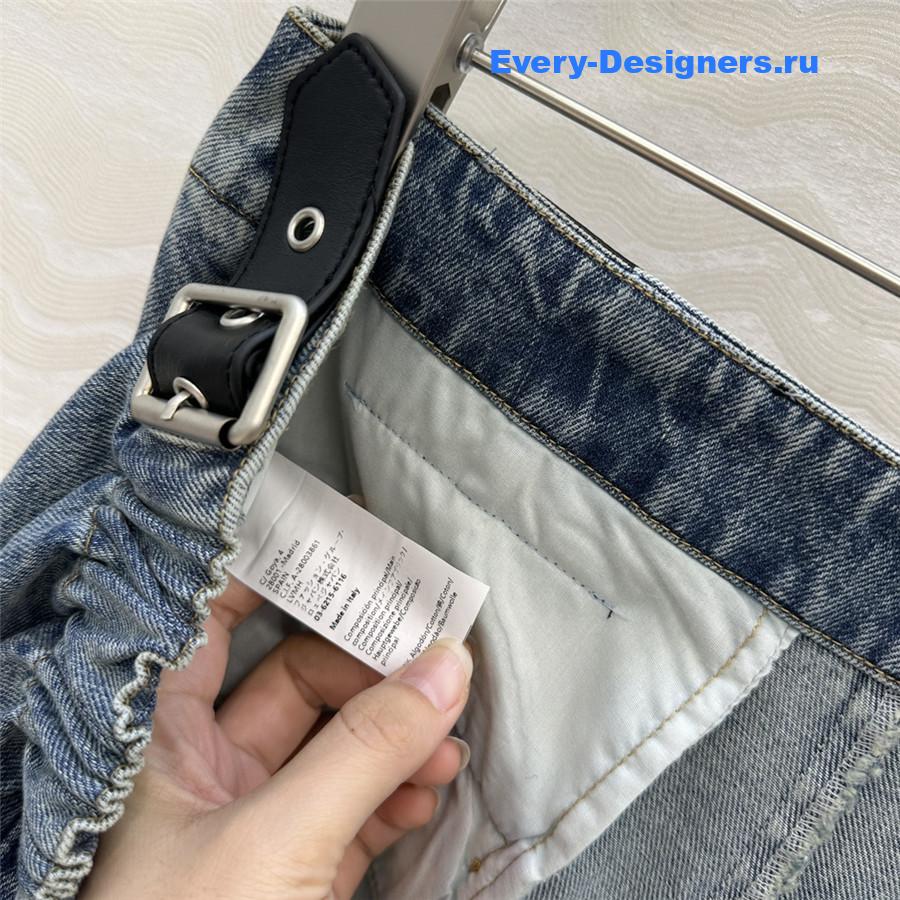 L0ew* draped blue straight jeans