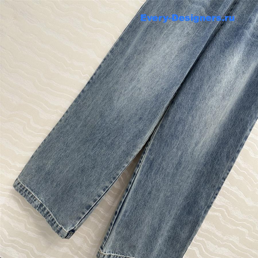 L0ew* draped blue straight jeans