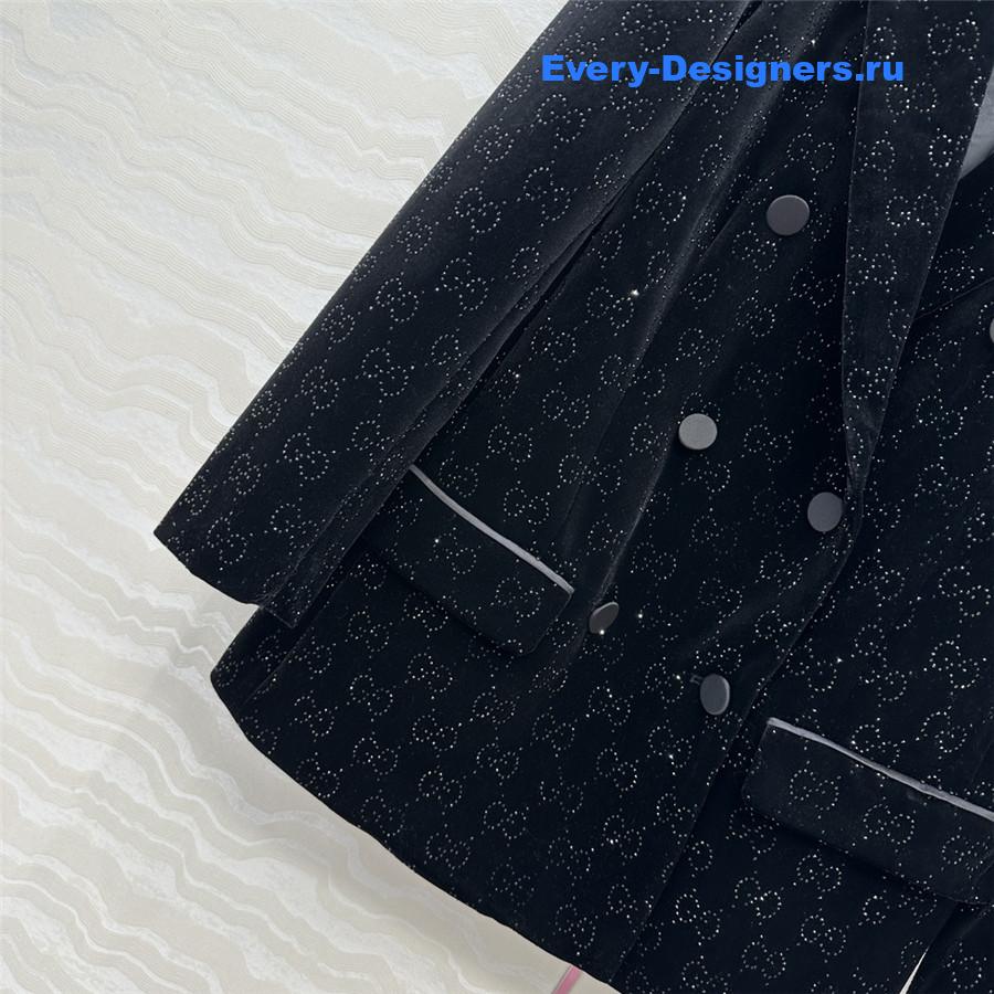 Gvc*1 gg crystal embroidered velvet blazer