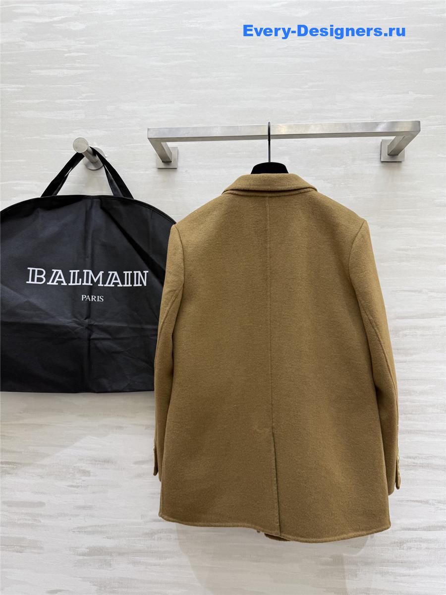Balmain Camel Wool Suit Coat