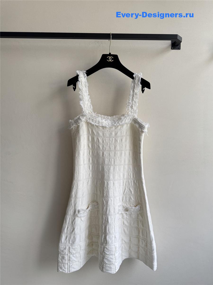 Ch**el white plaid tank dress