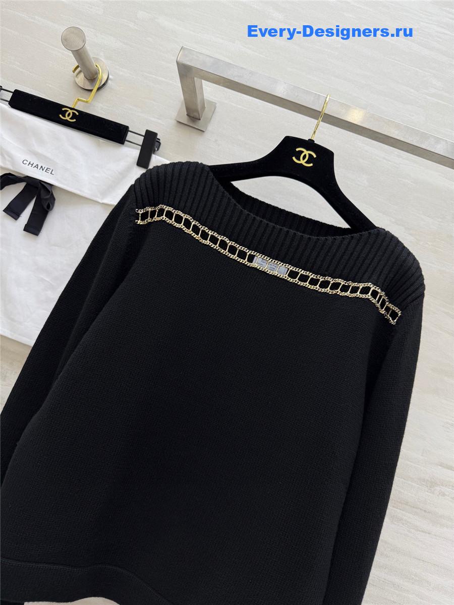 Ch**el cashmere chain camisole sweater