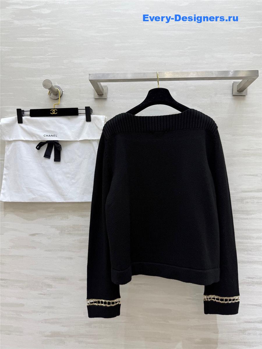 Ch**el cashmere chain camisole sweater