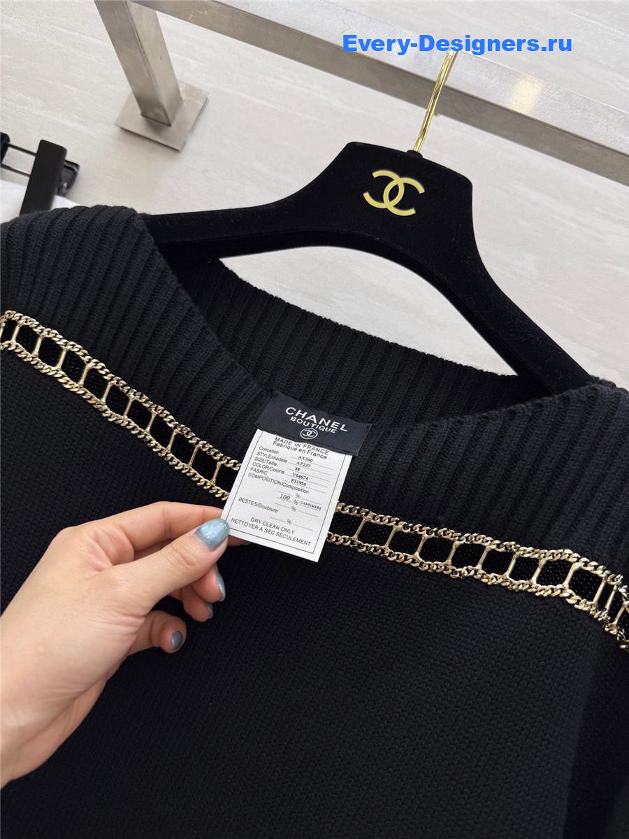 Ch**el cashmere chain camisole sweater