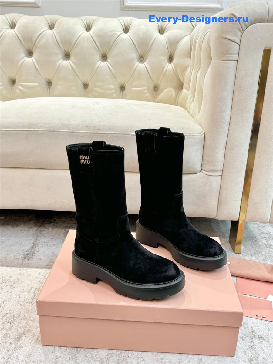 Miu Miu Black Suede Boots