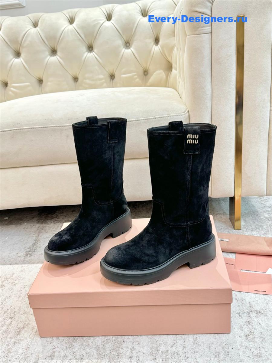 Miu Miu Black Suede Boots